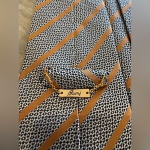 Brioni NWOT Classy Luxury Black White Gold Formal Men’s Tie